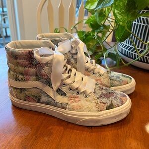 Rare Collectors Tapestry Floral High-Top Vans Sneakers